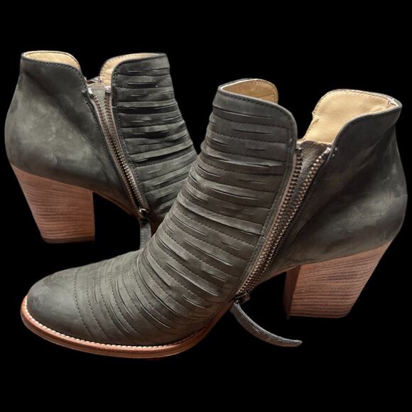 PAUL GREEN Malibu Green Nubuck Women's Size US 9 / UK 7 Sliced Zip Ankle Bootie - Picture 12 of 16